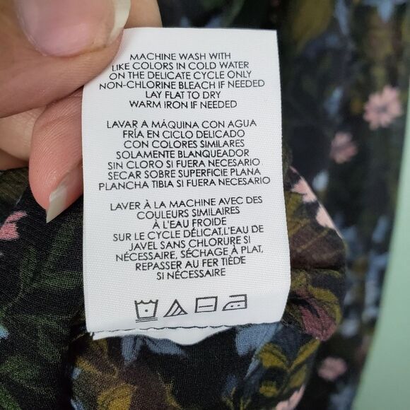 cABi Sheer Hillside Black Floral Ruffle Floret Blouse Size Small - Picture 6 of 6